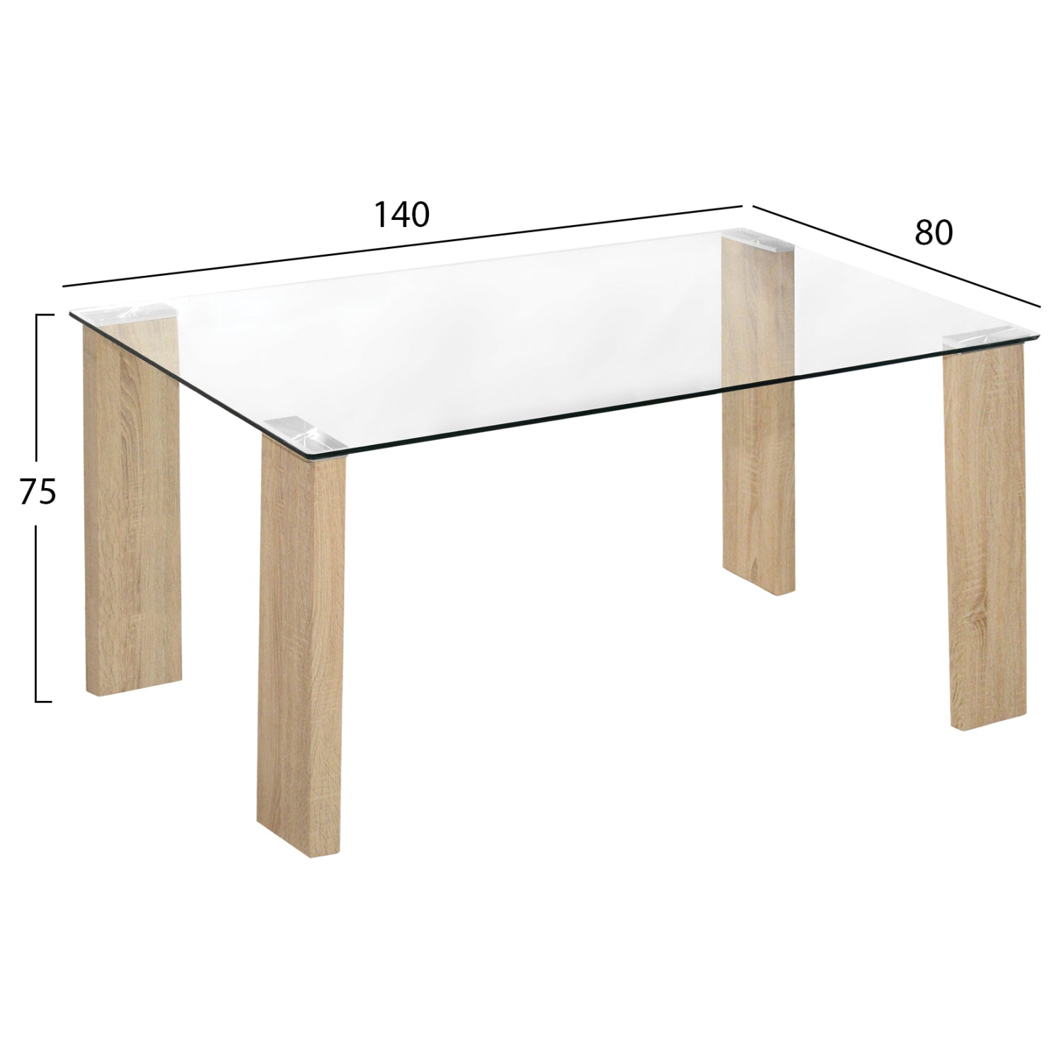 DINING SET 5PCS MORGAN HM21269.02 DINING TABLE & 4 DINING CHAIRS - BEIGE FABRIC