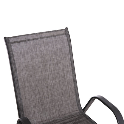DINING SET 5PCS HM5193.01-METALLIC IN GREY-4 CHAIRS & TABLE 110X60cm.