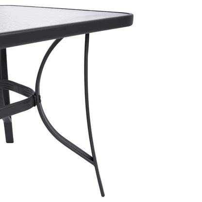DINING SET 5PCS HM5201.01- METALLIC IN GREY WITH 4 CHAIRS & table 150x90cm