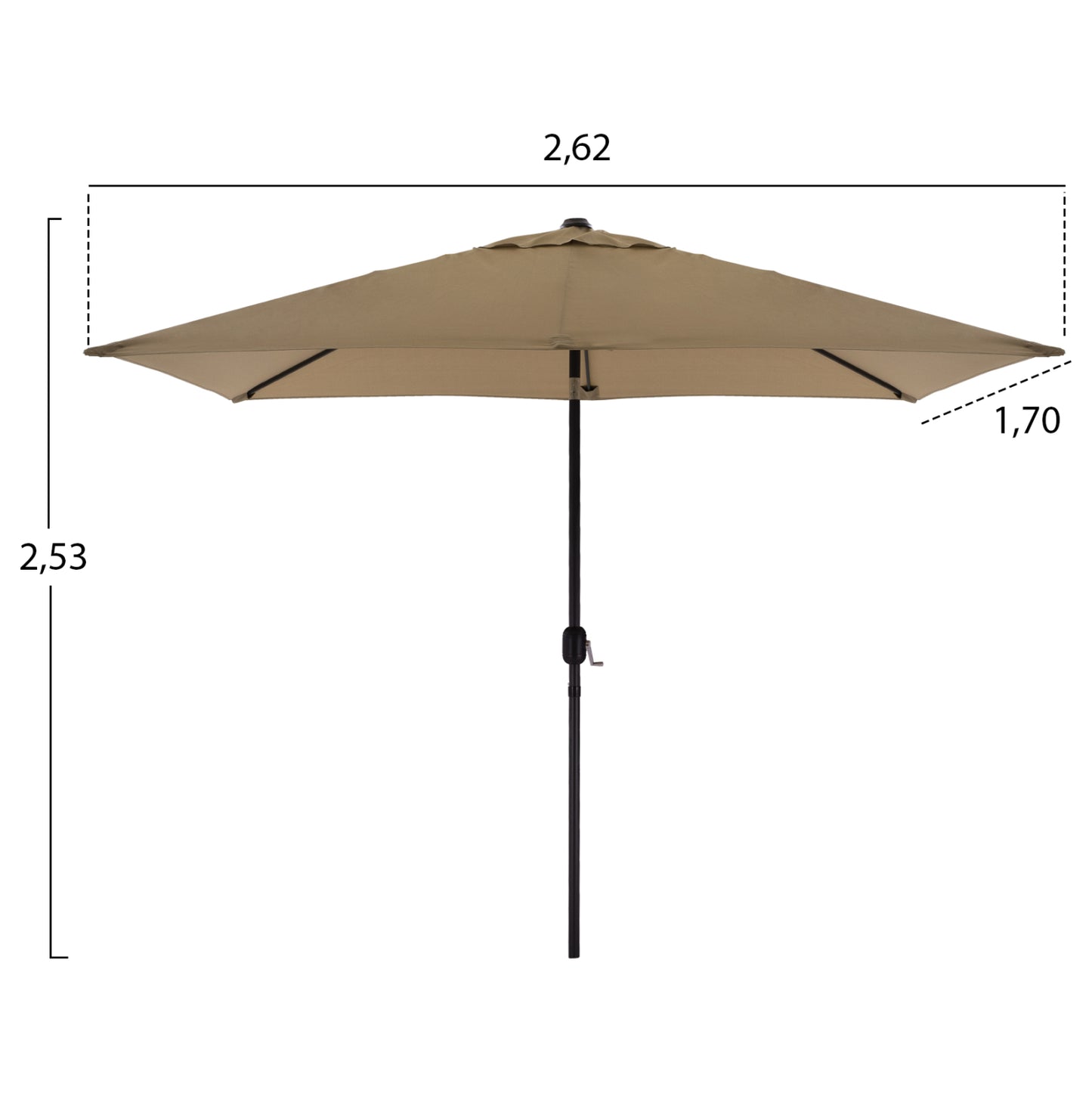 OUTDOOR DINING SET 6PCS BRAVO HM11543.02 DINING TABLE-UMBRELLA-4 ARMCHAIRS--BROWN COLOR