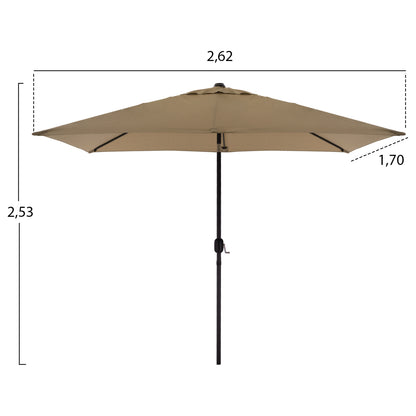 OUTDOOR DINING SET 6PCS BRAVO HM11543.02 DINING TABLE-UMBRELLA-4 ARMCHAIRS--BROWN COLOR