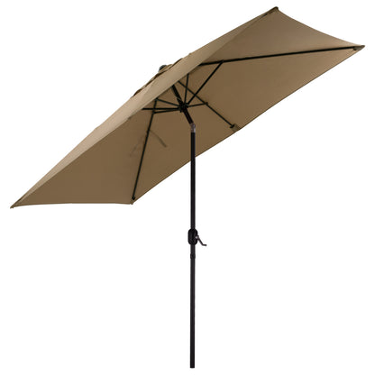 OUTDOOR DINING SET 6PCS BRAVO HM11543.02 DINING TABLE-UMBRELLA-4 ARMCHAIRS--BROWN COLOR