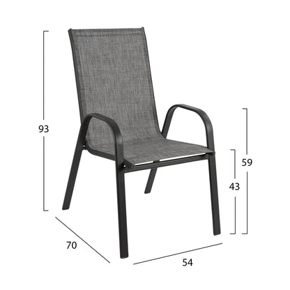 Set Dining Table 7 pieces 140x80 Bruno & 6 pieces Leon Armchair