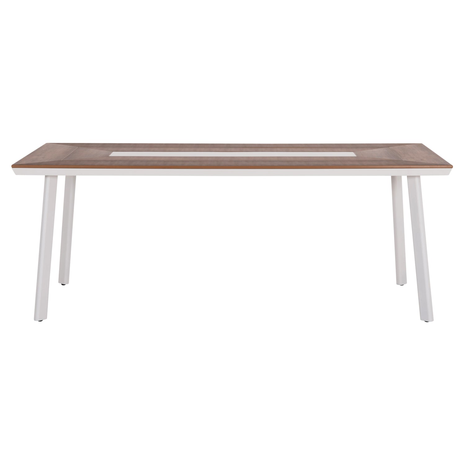 OUTDOOR DINING SET 7PCS TOPIN HM10825.01 ALUMINUM IN WHITE--POLYWOOD--P.E.RATTAN