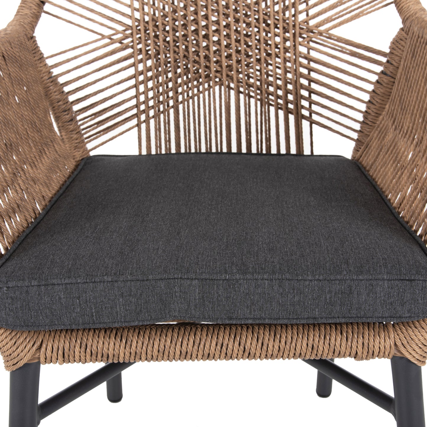 OUTDOOR DINING SET 7PCS TOPIN HM10825.03 ALUMINUM IN DARK GREY--POLYWOOD--P.E.RATTAN