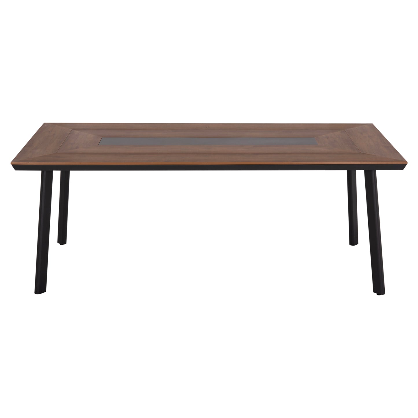 OUTDOOR DINING SET 7PCS TABER HM10829.01 ALUMINUM IN DARK GREY--POLYWOOD--P.E.ROPE