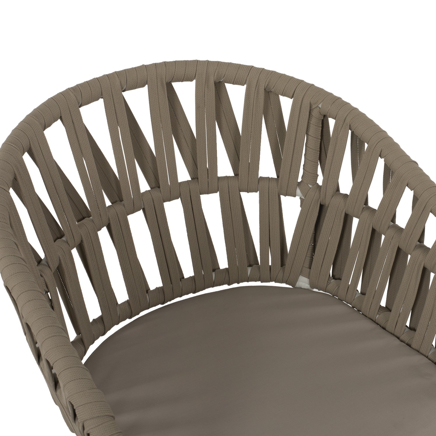 OUTDOOR DINING SET 7PCS TABER HM10829.02 ALUMINUM IN WHITE--POLYWOOD--P.E.ROPE BEIGE