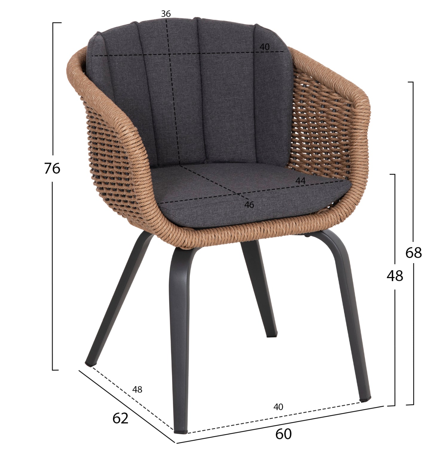 OUTDOOR DINING SET 7PCS VICTUS HM10862.01 GREY ALUMINUM-SINTERED STONE-OLEFIN--WICKER