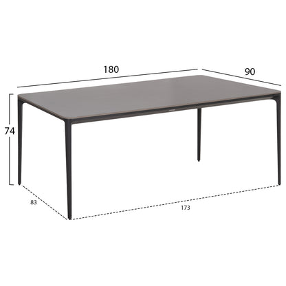 OUTDOOR DINING SET 7PCS STAD HM10863.01 GREY ALUMINUM-SINTERED STONE TOP-OLEFIN FABRIC