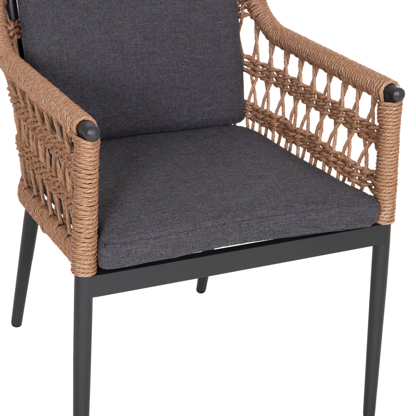 OUTDOOR DINING SET 7PCS STAD HM10863.01 GREY ALUMINUM-SINTERED STONE TOP-OLEFIN FABRIC