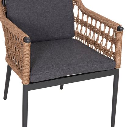OUTDOOR DINING SET 7PCS STAD HM10863.01 GREY ALUMINUM-SINTERED STONE TOP-OLEFIN FABRIC