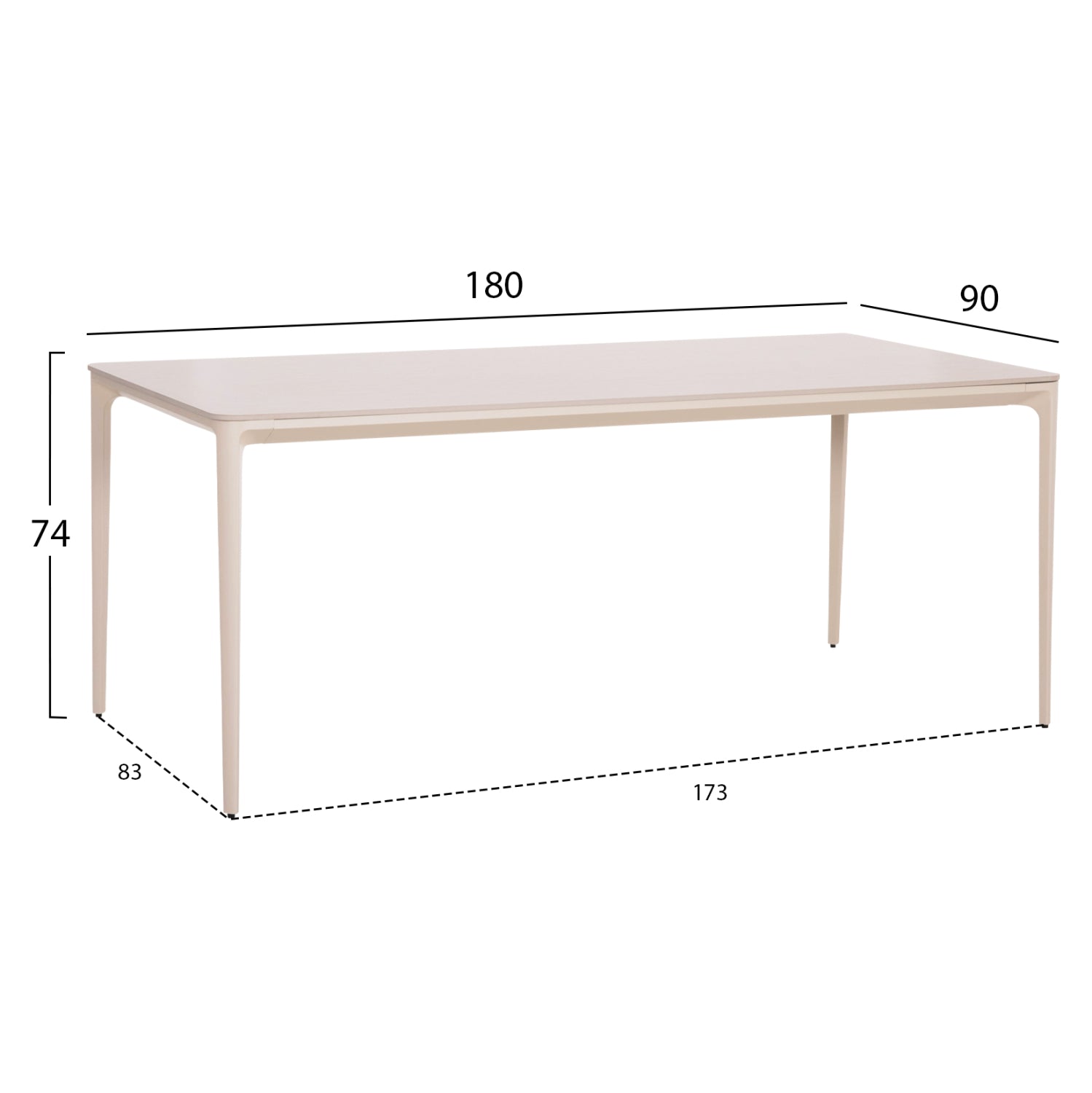 OUTDOOR DINING SET 7PCS STAD HM10863.02 BEIGE ALUM. & OLEFIN-WHITE SINTERED STONE TOP