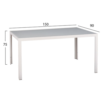 OUTDOOR DINING SET 7PCS MIRI HM10875.03 WHITE METAL TABLE--ALUMINUM CHAIRS