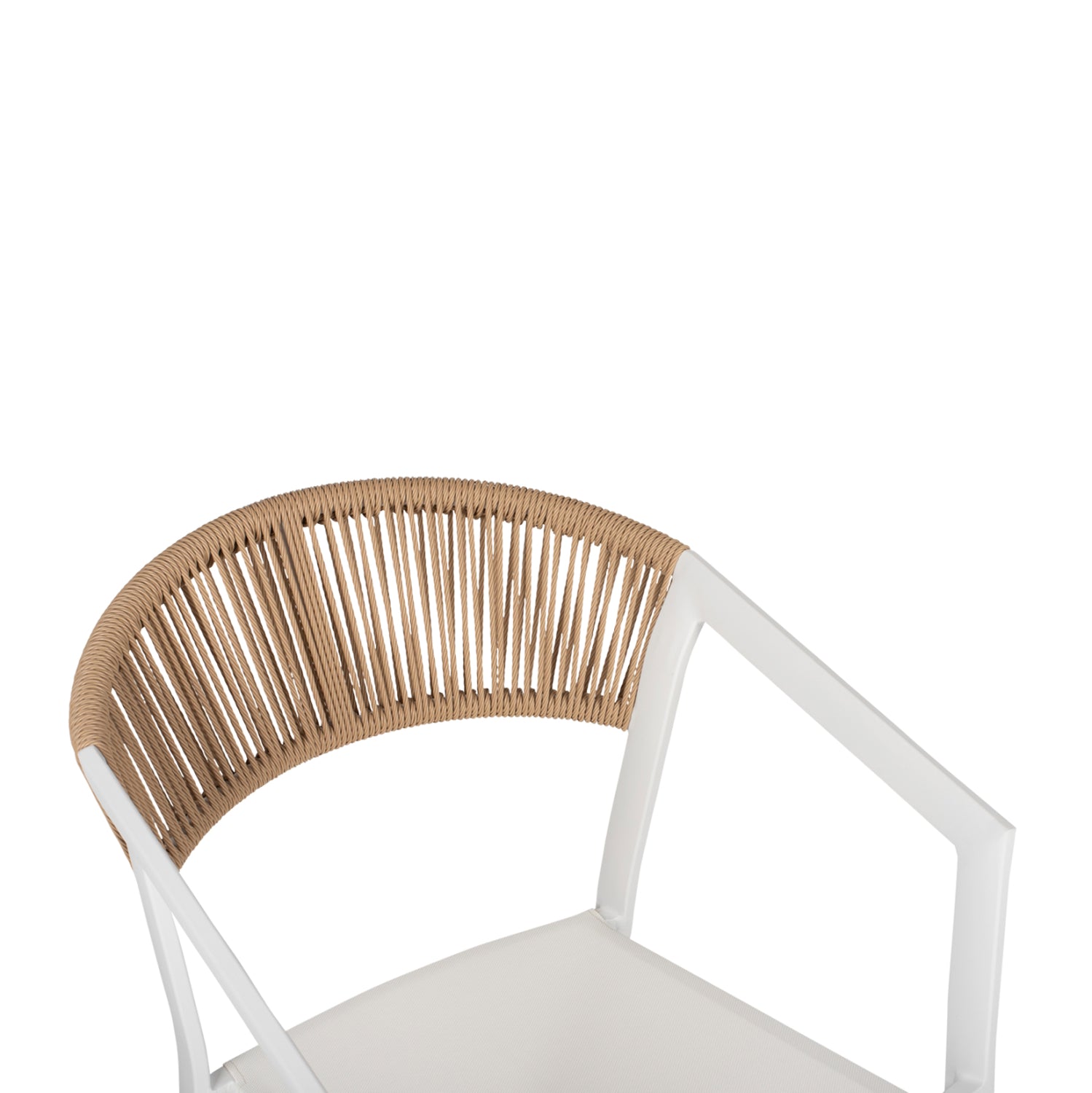 OUTDOOR DINING SET 7PCS MIRI HM10875.03 WHITE METAL TABLE--ALUMINUM CHAIRS