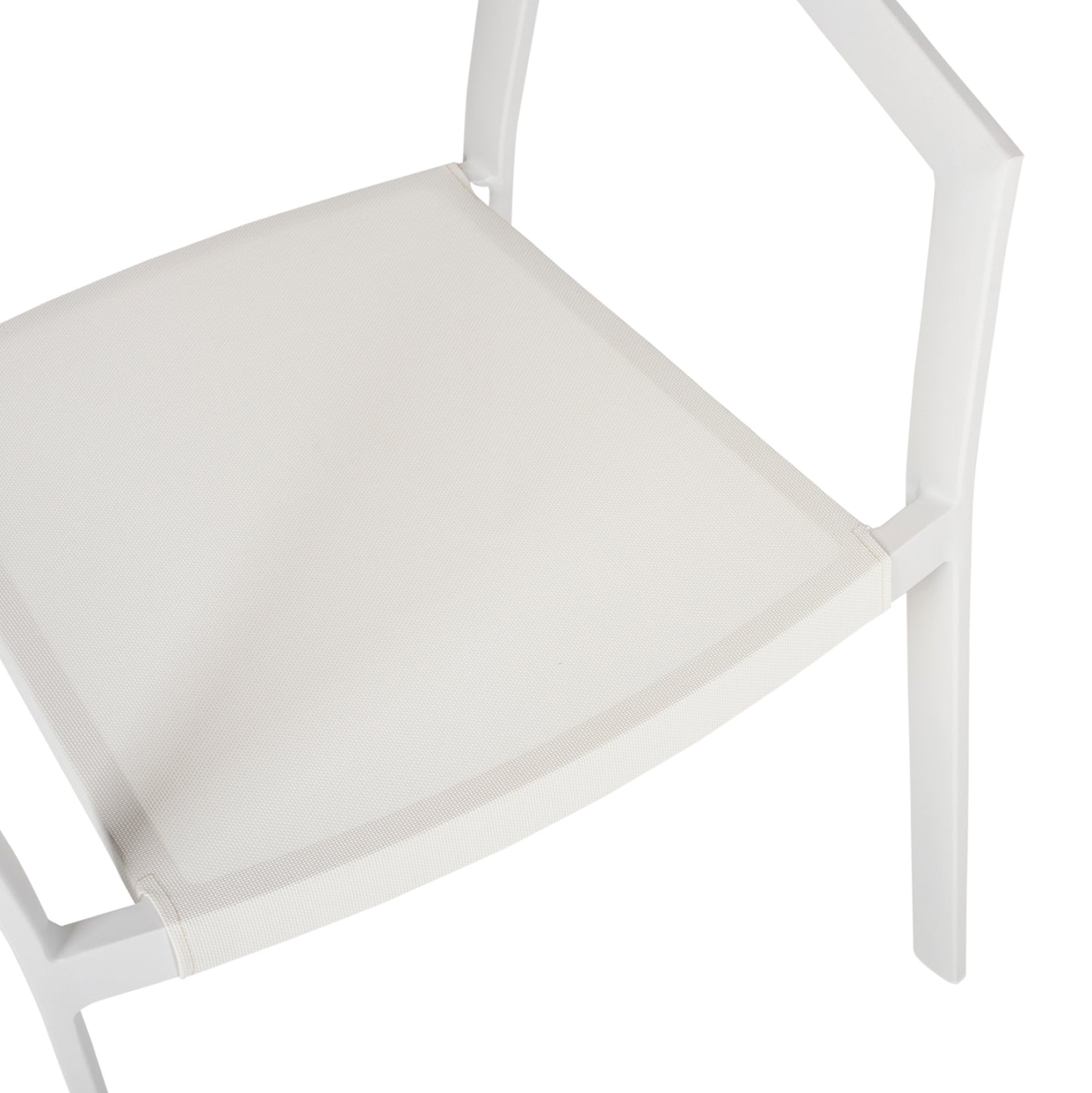 OUTDOOR DINING SET 7PCS MIRI HM10875.03 WHITE METAL TABLE--ALUMINUM CHAIRS