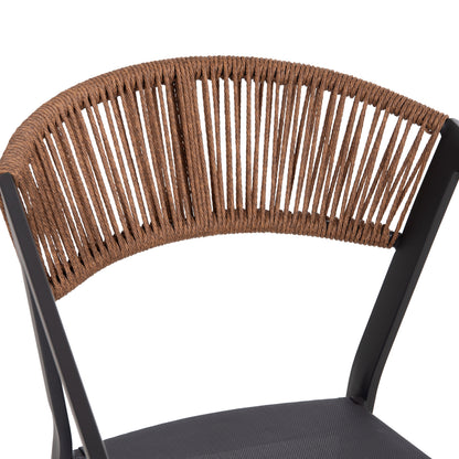 OUTDOOR DINING SET 7PCS BERG HM10876.01 GREY METAL TABLE--ALUMINUM CHAIRS