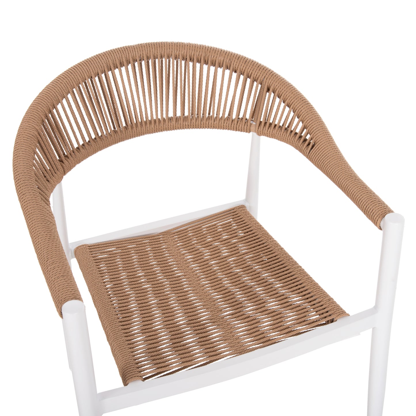 OUTDOOR DINING SET 7PCS GRET HM10877.03 WHITE METAL TABLE--ALUMINUM CHAIRS