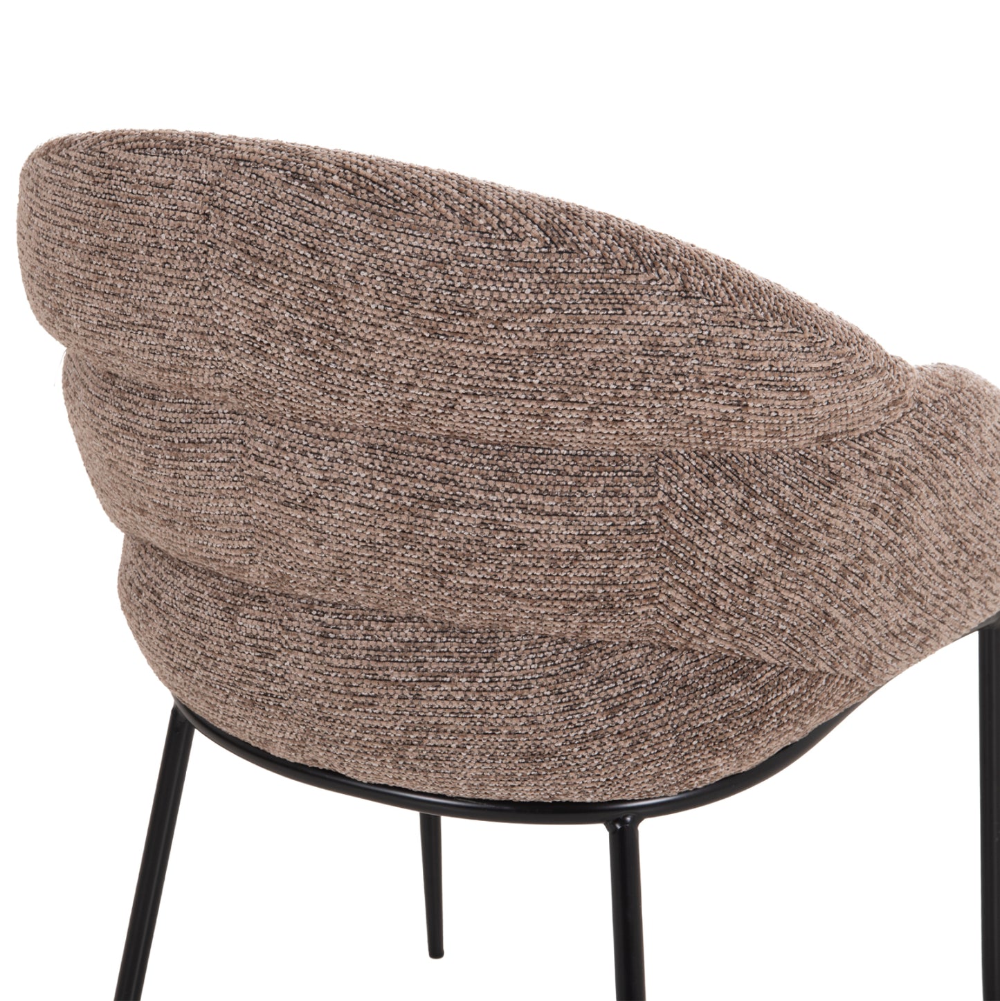 DINING SET 7PCS DRENNY HM10936.03 MDF TOP IN WALNUT--FABRIC IN TAUPE & BLACK METAL LEGS