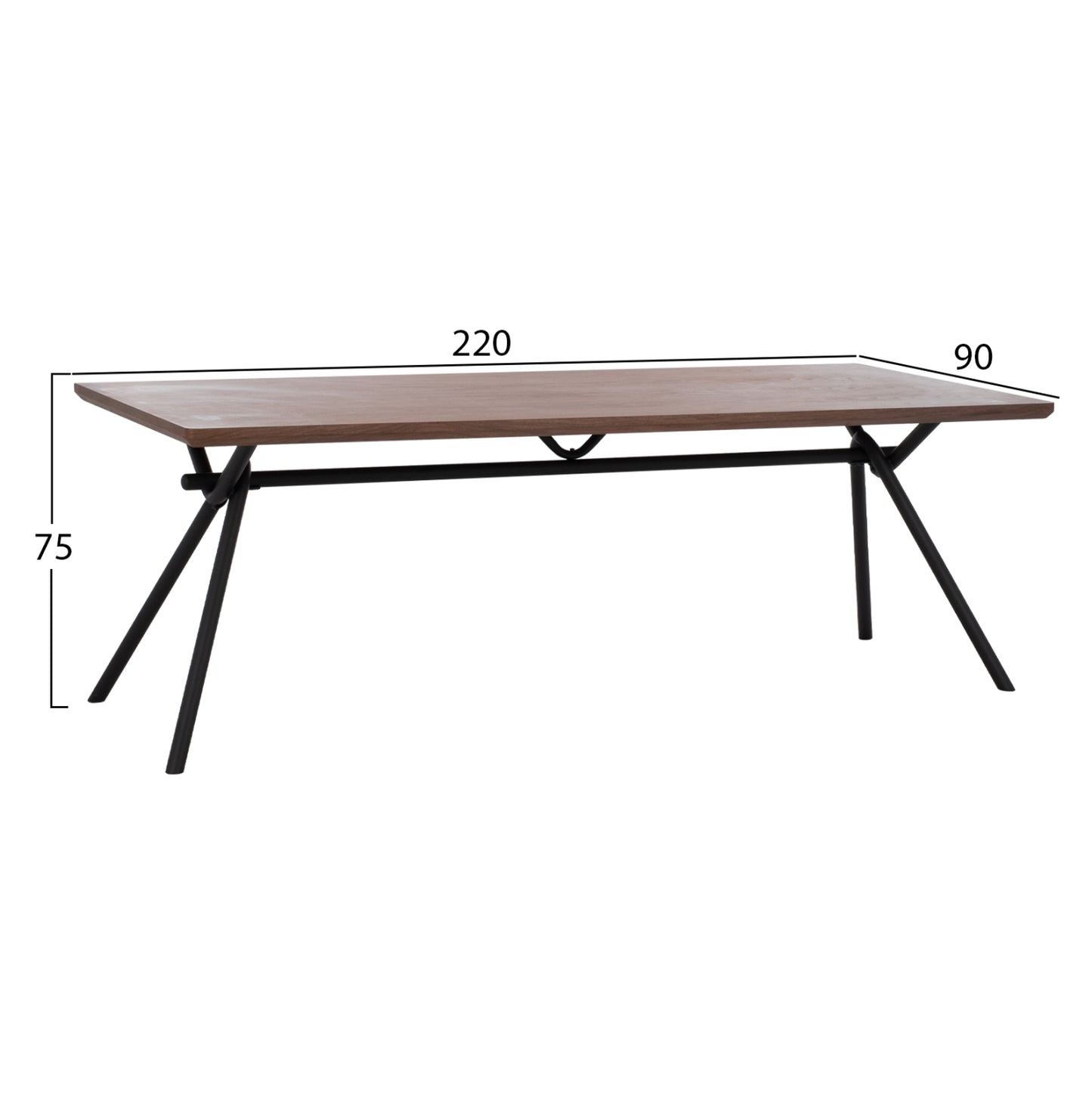 DINING SET 7PCS MANDY HM10957.03 MDF TOP--FABRIC IN TAUPE & BLACK METAL LEGS