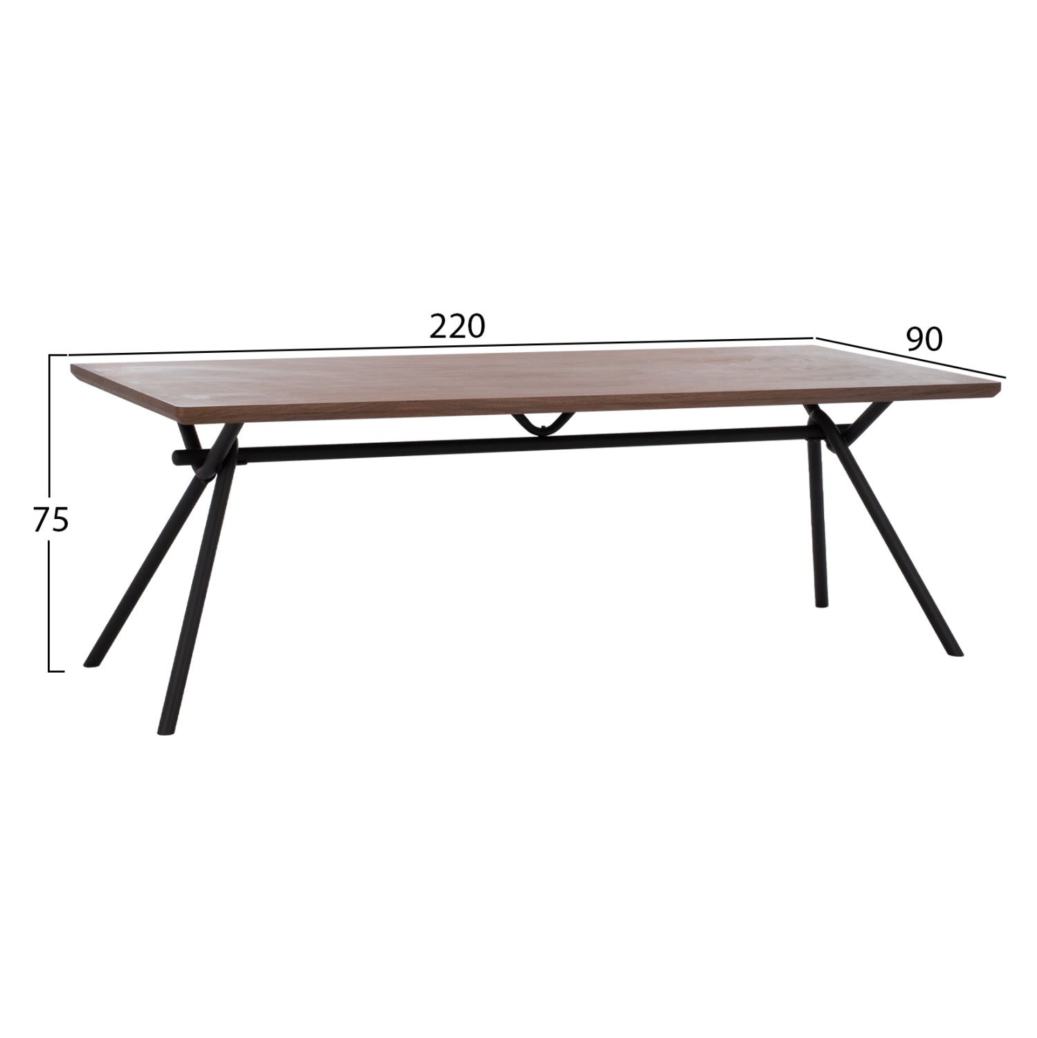DINING SET 7PCS MANDY HM10957.03 MDF TOP--FABRIC IN TAUPE & BLACK METAL LEGS