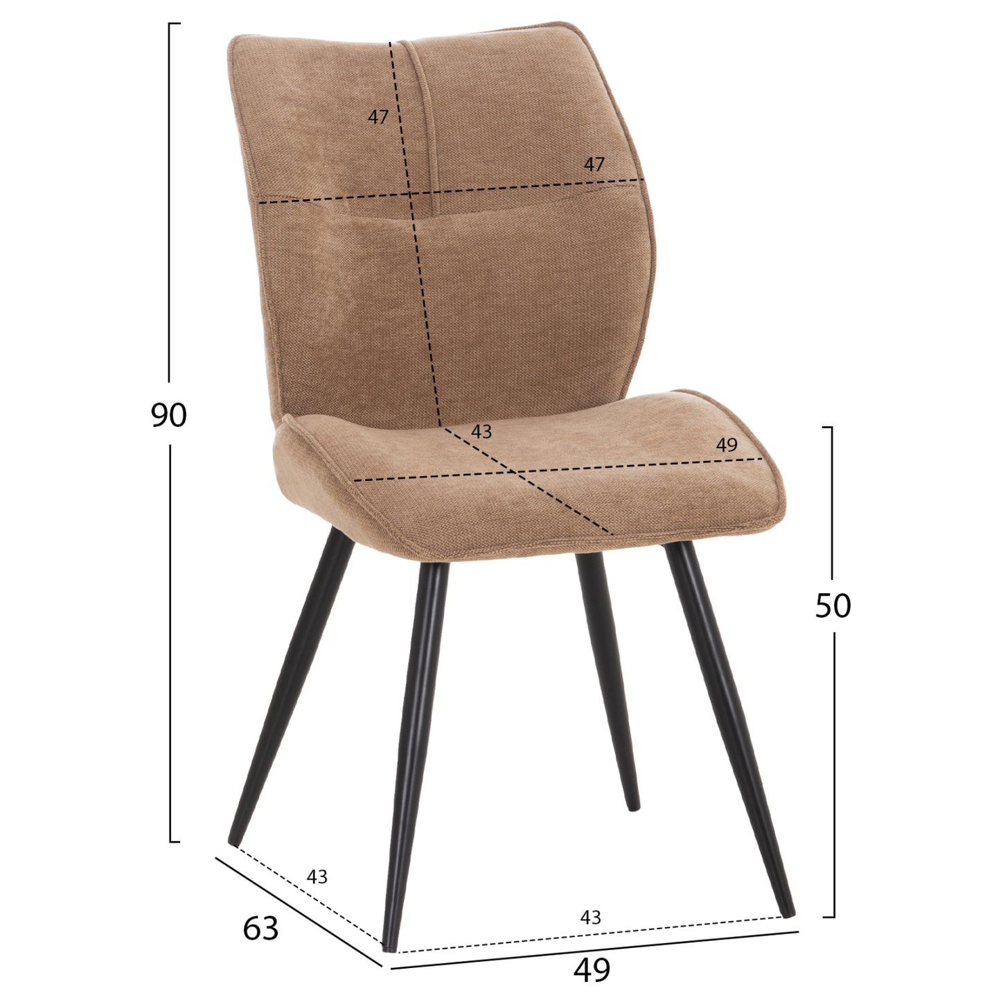 DINING SET 7PCS MARBLEX HM11394.03 CERAMIC TOP IN PANDORA COLOR SCHEME--CHAIRS WITH TAUPE COLOR FABRIC