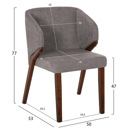DINING SET 7PCS RINER HM21338 TABLE MADE OF MDF--CHAIRS MADE OF RUBBERWOOD & FABRIC