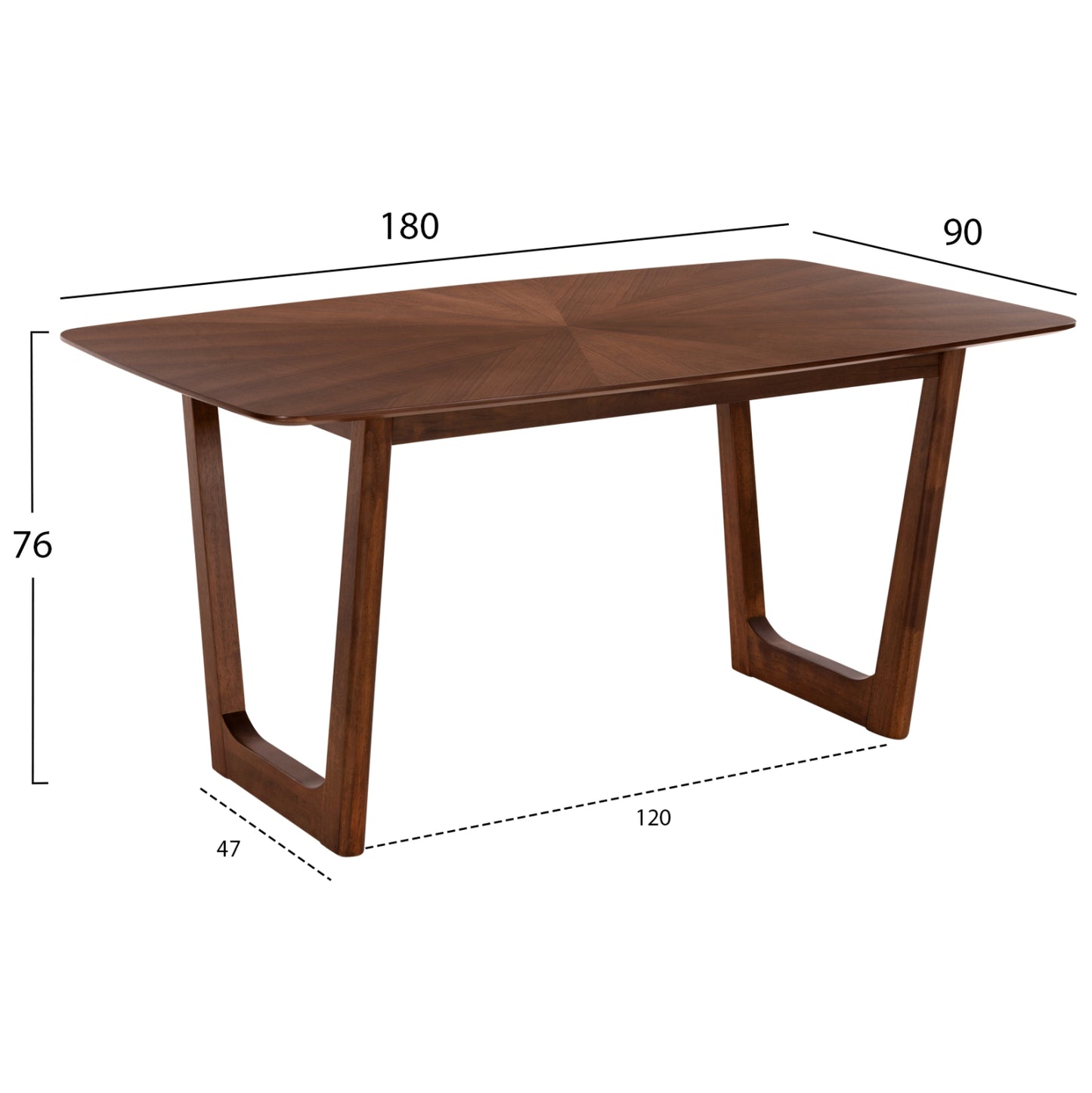 DINING SET 7PCS ABAI HM21338.02 TABLE MADE OF MDF--CHAIRS WITH BOUCLE FABRIC