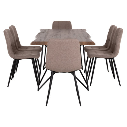 ΣΕΤ ΤΡΑΠΕΖΑΡΙΑΣ 7ΤΜΧ VIGOR HM21355 ΤΡΑΠΕΖΙ 180x90εκ ΜΕ 6 ΚΑΡΕΚΛΕΣ