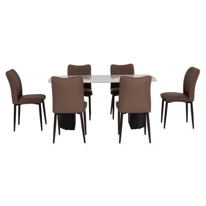 ΣΕΤ ΤΡΑΠΕΖΑΡΙΑΣ 7ΤΜΧ MINAO HM21362 ΚΕΡΑΜΙΚΟ TOP/MDF ΠΟΔΙΑ--PU ΚΑΦΕ/ΜΕΤΑΛ.ΠΟΔΙΑ