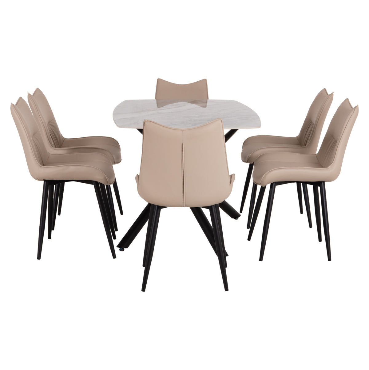 ΣΕΤ ΤΡΑΠΕΖΑΡΙΑΣ 7ΤΜΧ ISKA HM21363 ΚΕΡΑΜΙΚΟ TOP/ΜΕΤΑΛ. ΠΟΔΙΑ--PU ΜΠΕΖ/ΜΕΤΑΛ.ΠΟΔΙΑ