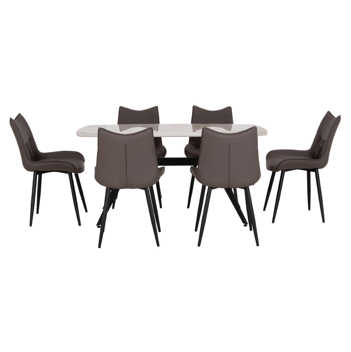 ΣΕΤ ΤΡΑΠΕΖΑΡΙΑΣ 7ΤΜΧ AIKA HM21364 ΚΕΡΑΜΙΚΟ TOP/ΜΕΤΑΛ. ΠΟΔΙΑ--PU ΓΚΡΙ/ΜΕΤΑΛ.ΠΟΔΙΑ