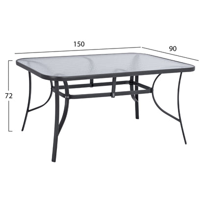 Set Dining Table 7 pieces chairs with pillow & table 150x90 HM10572.01 Grey