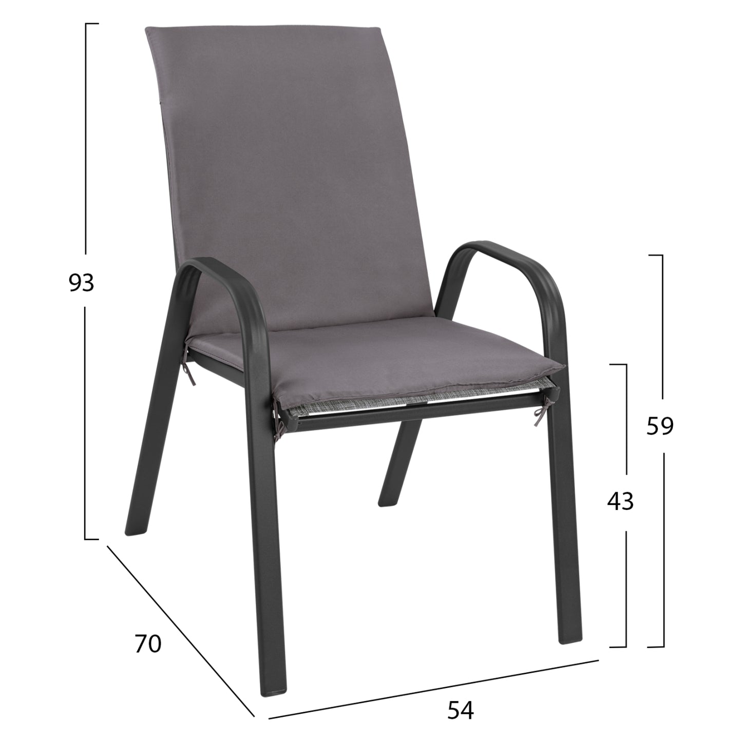 Set Dining Table 7 pieces Chairs with pillow & table 160x90 HM10571.01 Grey