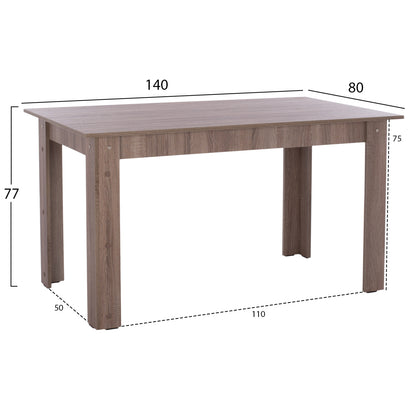 DINING SET 5PCS KELVIN HM10886.05 MELAMINE IN SONAMA OAK--BLACK VELVET