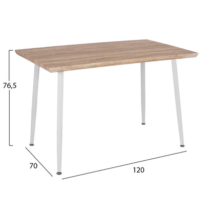 DINING SET 5PCS PALOMA HM11389 WHITE-SONAMA MDF TOP