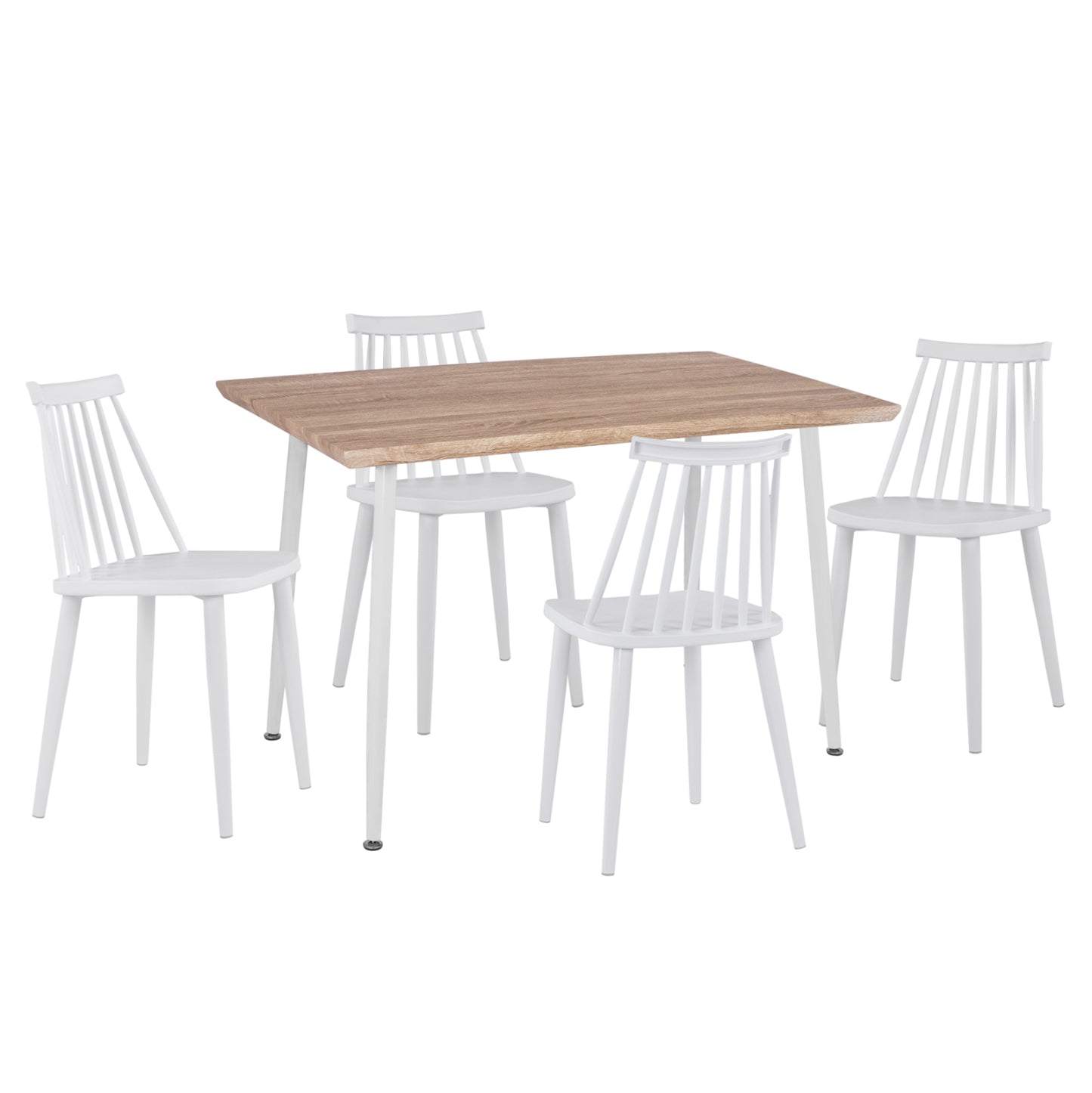 DINING SET 5PCS PALOMA HM11389 WHITE-SONAMA MDF TOP