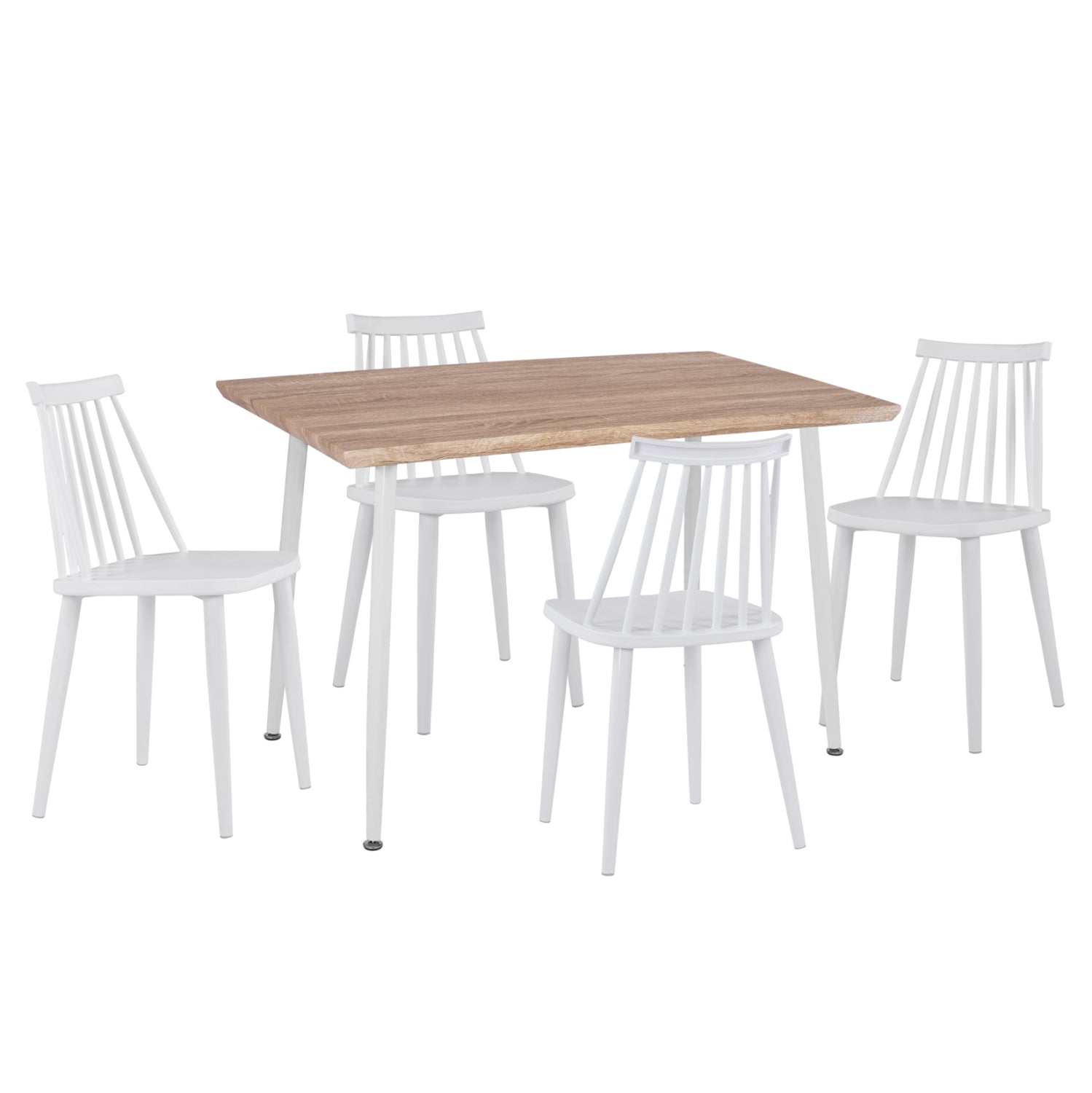 DINING SET 5PCS PALOMA HM11389 WHITE-SONAMA MDF TOP
