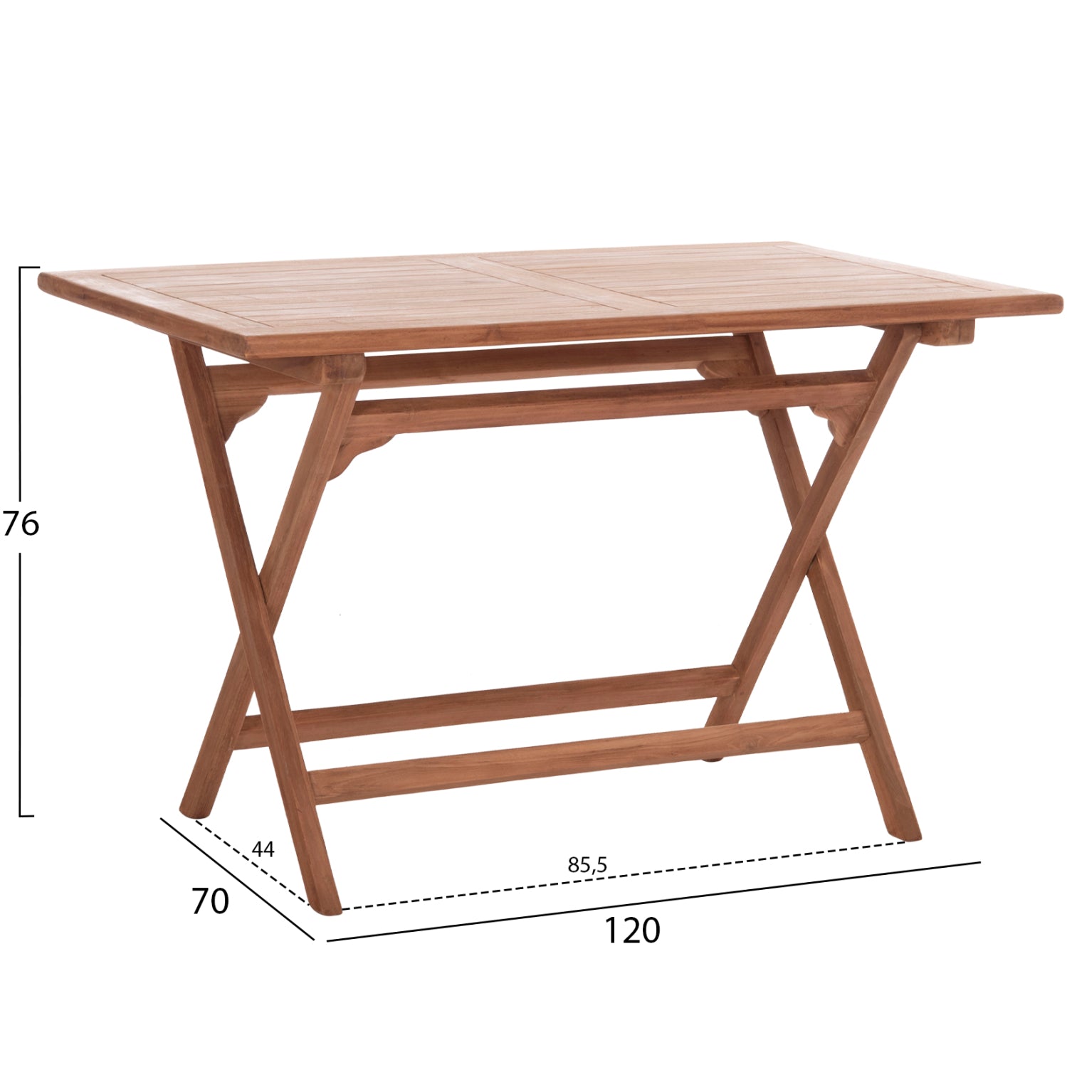 OUTDOOR DINING SET 5PCS FOLDABLE ERIS HM10919 TEAK WOOD IN NATURAL