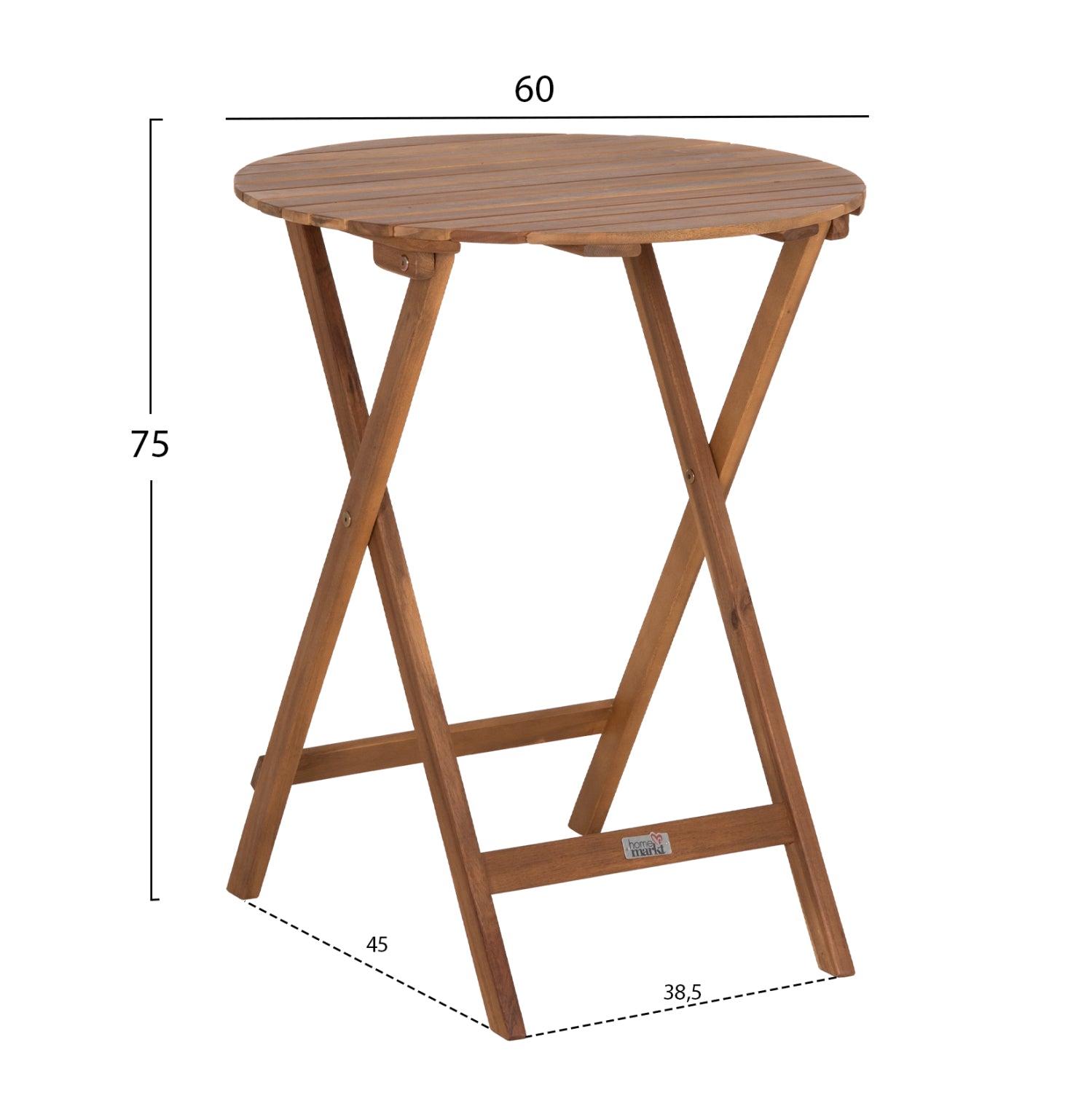 OUTDOOR DINING SET 3PCS FOLDABLE MUYEN HM10977 ACACIA WOOD IN NATURAL