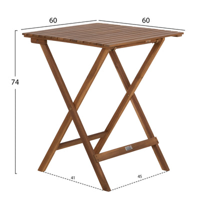 OUTDOOR DINING SET 3PCS FOLDABLE SIGGE HM10979 ACACIA WOOD IN NATURAL