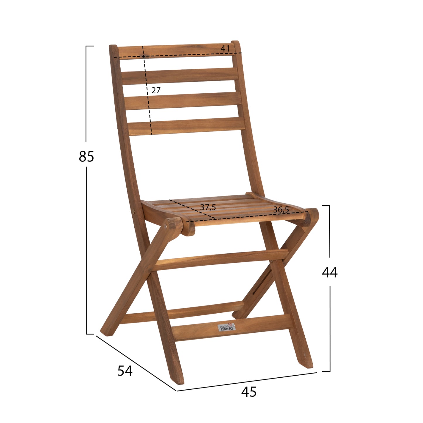 OUTDOOR DINING SET 3PCS FOLDABLE MUYEN HM10977 ACACIA WOOD IN NATURAL