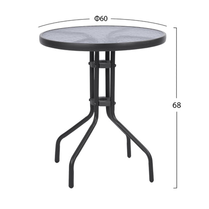 OUTDOOR 3PCS DINING SET LIMA HM10879.01 METAL & P.E.RATTAN IN GREY (ROUND)