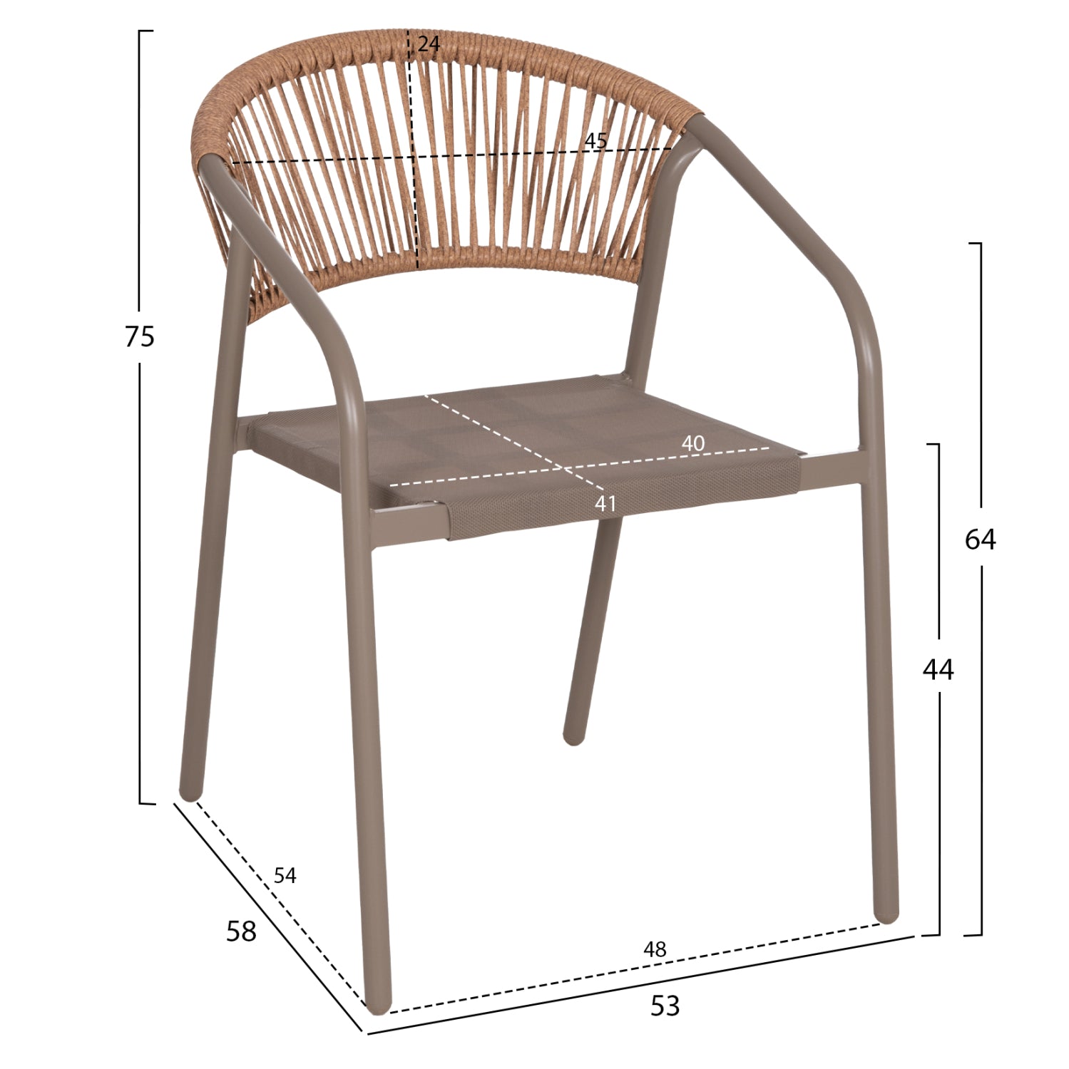OUTDOOR 3PCS DINING SET LIMA HM10881.04 METAL & TEXTILENE IN CHAMPAGNE COLOR (ROUND)