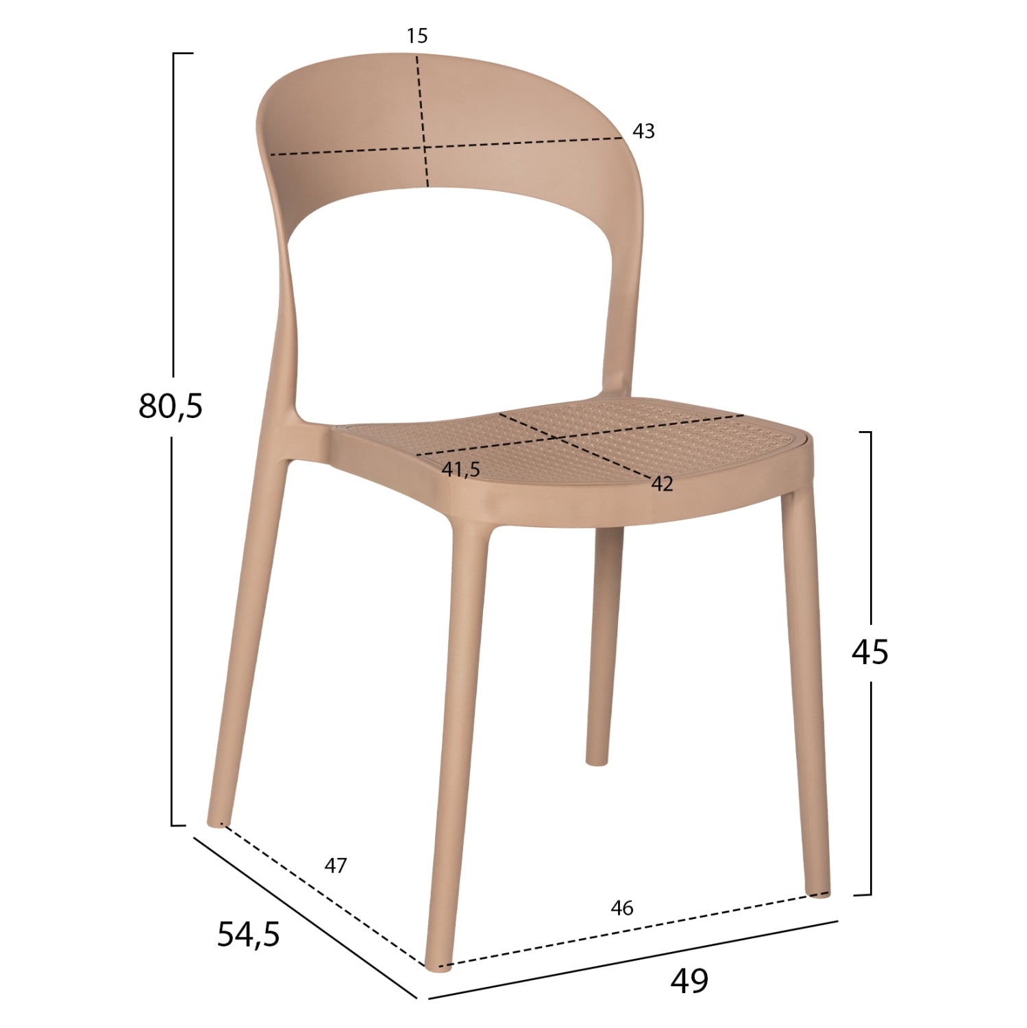 OUTDOOR DINING SET 3PCS CLEO HM21136 POLYPROPYLENE IN CAPPUCCINO COLOR