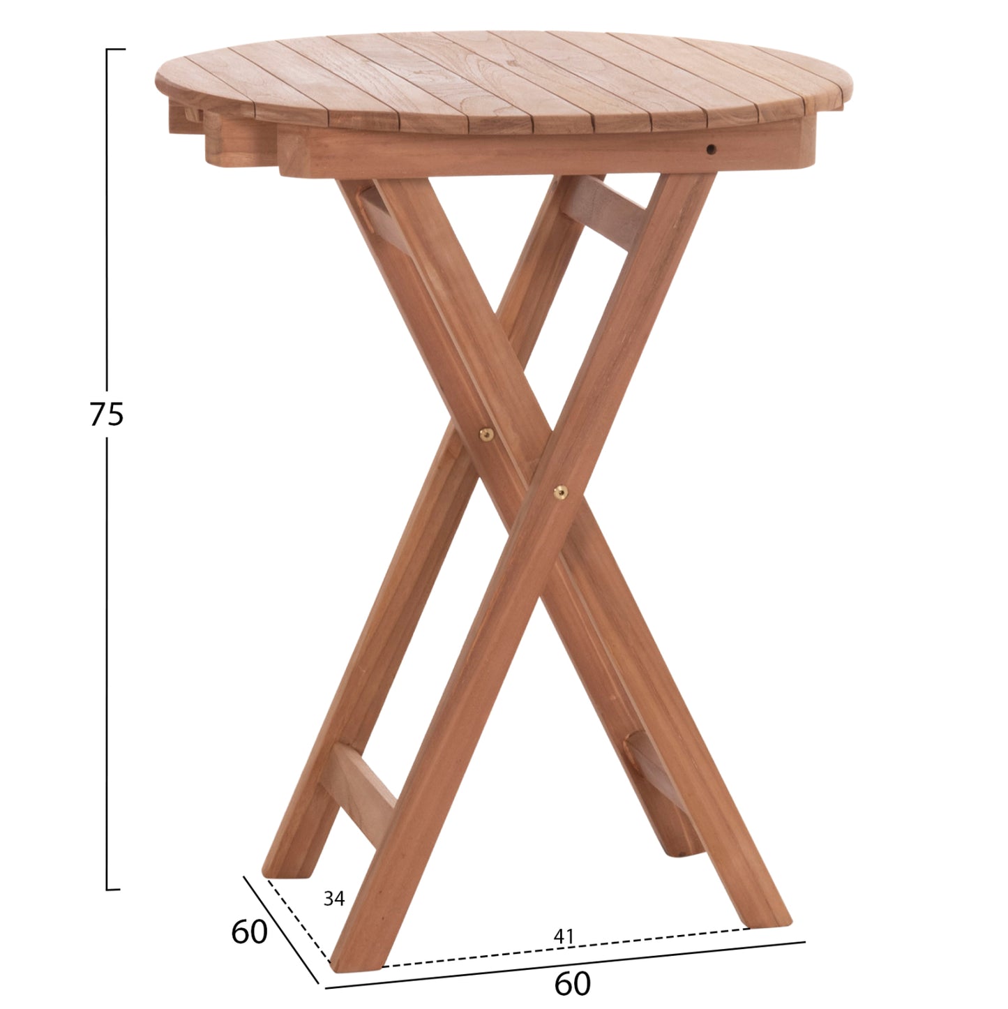 OUTDOOR DINING SET 3PCS FOLDABLE HEIDEL HM10921 TEAK WOOD IN NATURAL