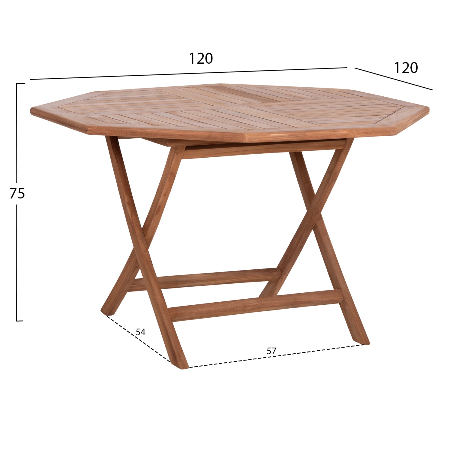 OUTDOOR DINING SET 5PCS FOLDABLE KARLIN HM10922 TEAK WOOD IN NATURAL