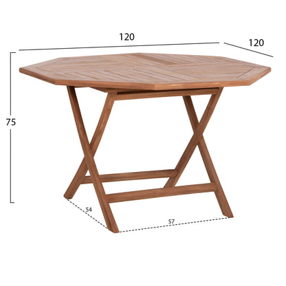 OUTDOOR DINING SET 5PCS FOLDABLE KARLIN HM10922 TEAK WOOD IN NATURAL
