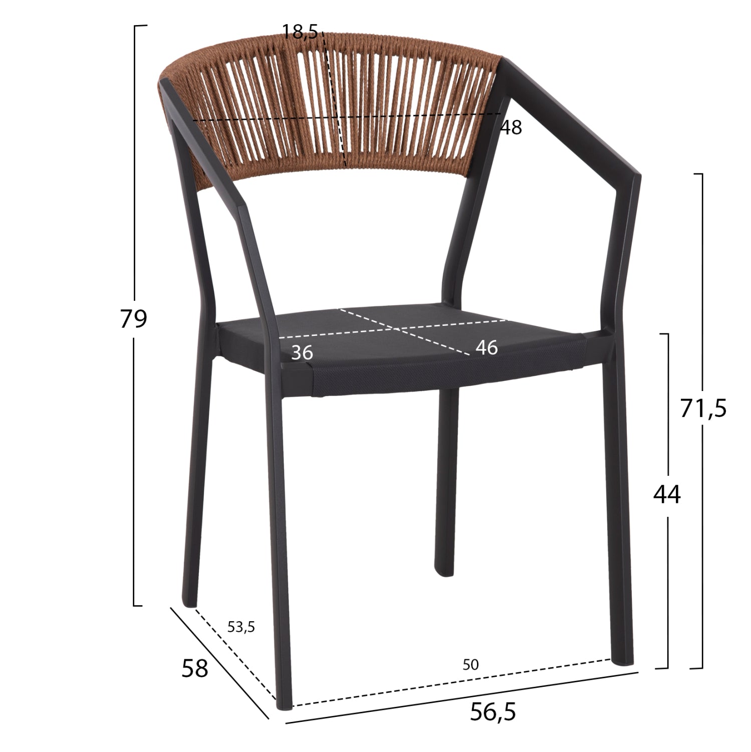 OUTDOOR DINING SET 5PCS MIRI HM10869.01 METAL--ALUMINUM--TEXTILENE IN GREY