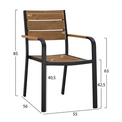 OUTDOOR DINING SET 5PCS MORIL HM10870.01 ALUMINUM IN ANTHRACITE--POLYWOOD