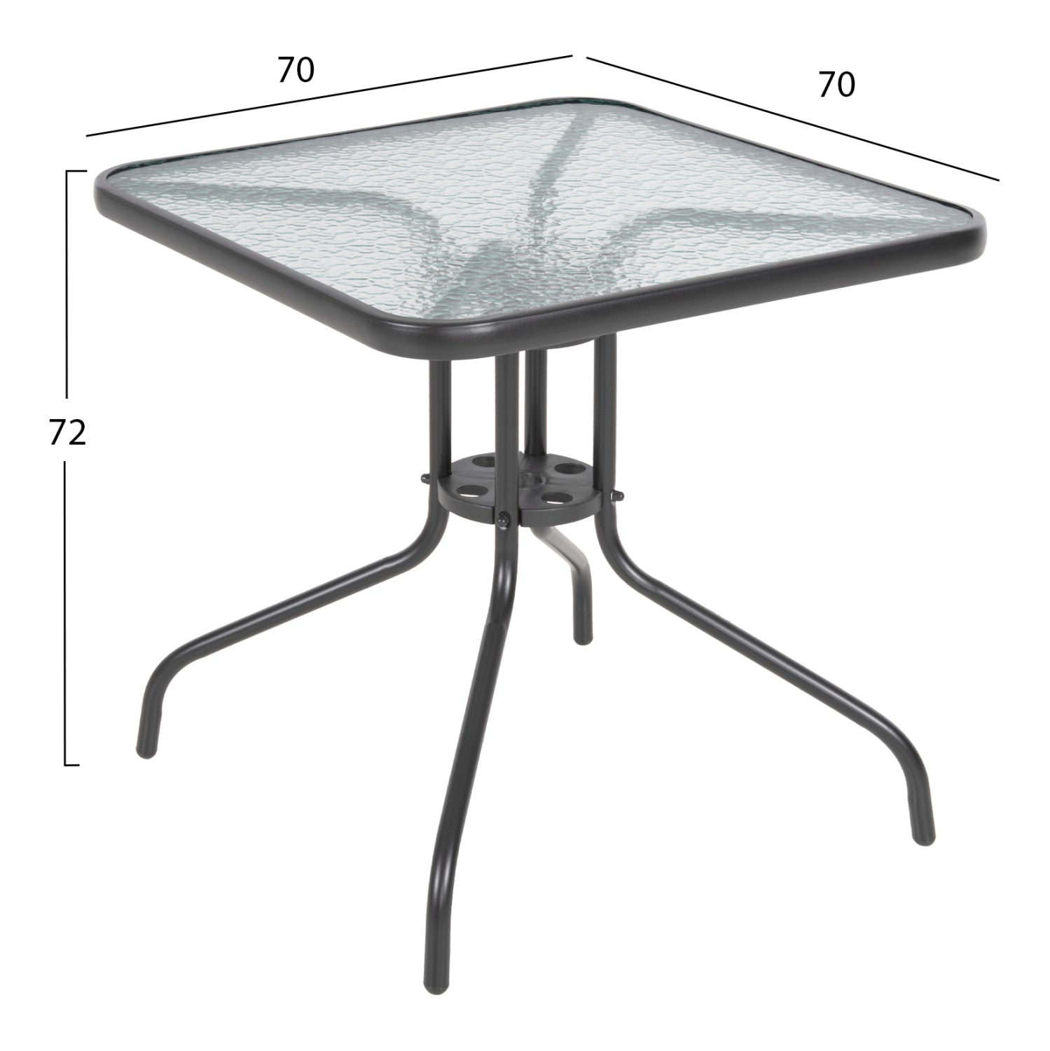 OUTDOOR DINING SET 5PCS FIGO HM10880.01 METALLIC TABLE & ARMCHAIRS IN GREY